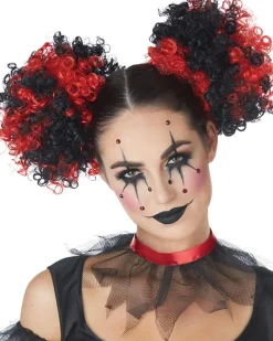 California Costumes Clown Puffs Red And Black Wig Store