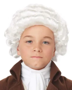 California Costumes Colonial Man Boys White Wig Cheap