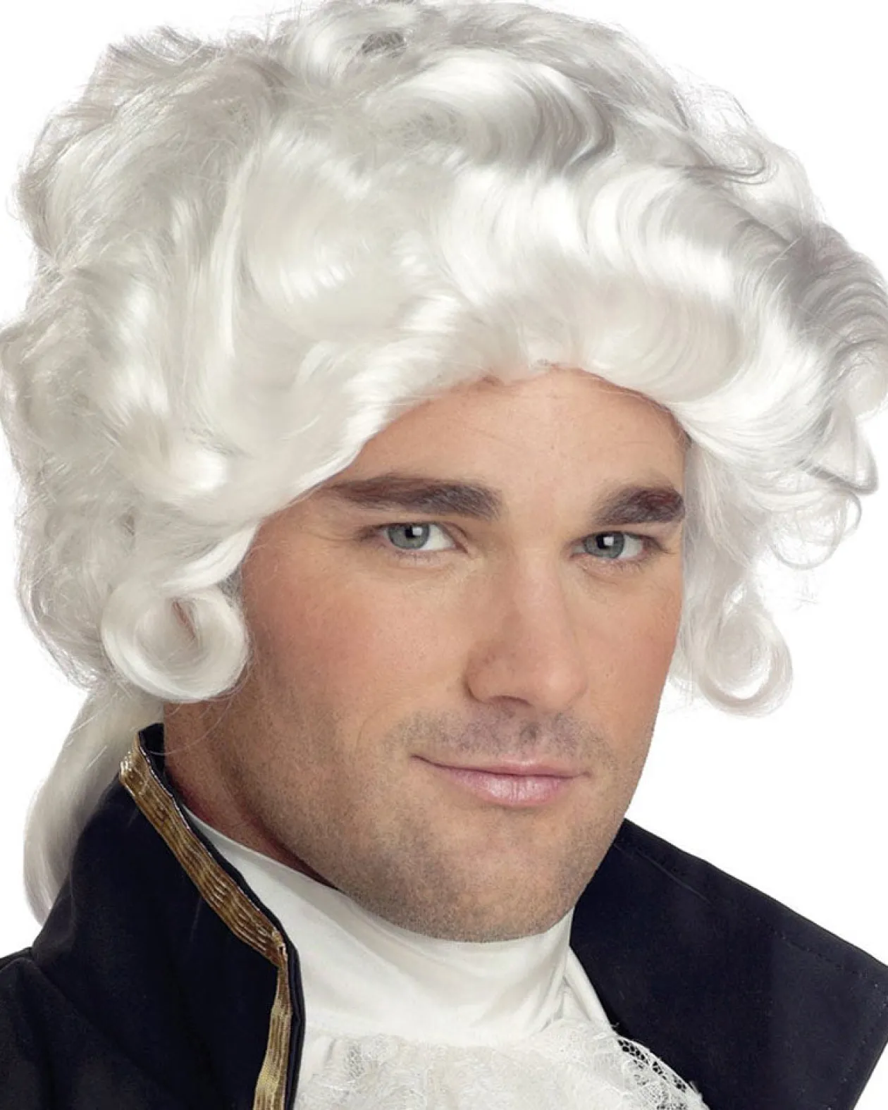 California Costumes Colonial Man White Wig Fashion