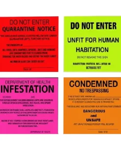 Fun World Condemned Signs Pack Of 4 Hot