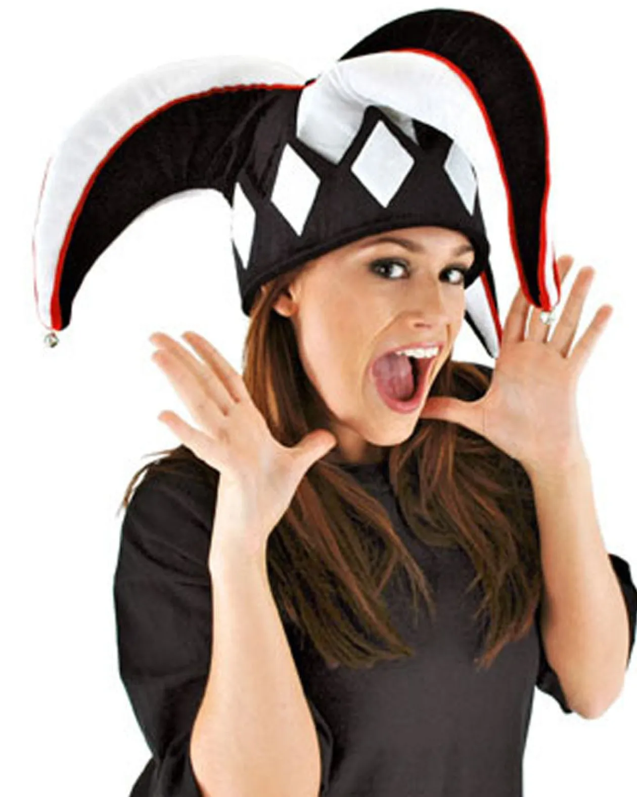 Elope Court Jester Black And White Hat Cheap