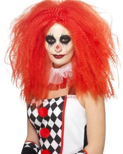 Smiffys Crimped Clown Wig Red Online