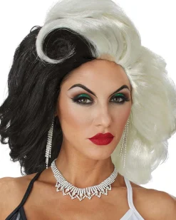 California Costumes Cruel Diva Black And White Womens Wig Flash Sale