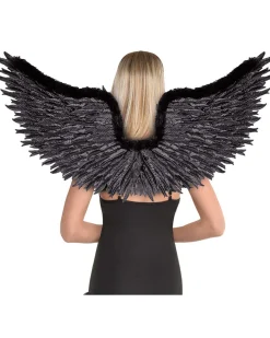 Amscan AU Dark Black Marabou Faufur Feather Angel Wings Discount