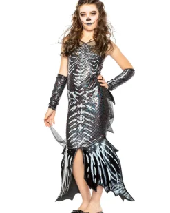 Seeing Red Dark Skeleton Mermaid Deluxe Girls Costume Store