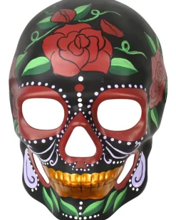 Tomfoolery Day Of The Dead Black Rose Mask Fashion