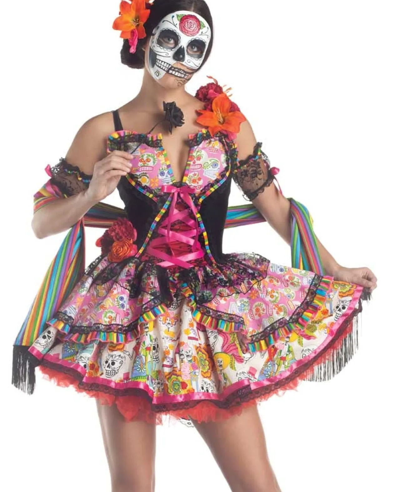 Party King Day Of The Dead Deluxe Womens Costume Shop