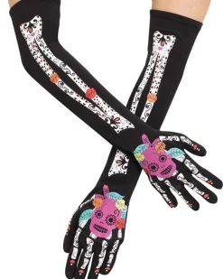 Fun World Day Of The Dead Long Gloves Fashion
