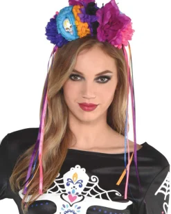 Amscan AU Day Of The Dead Neon Floral Headpiece Online