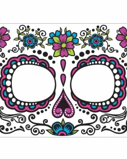 Forum Novelties Day Of The Dead Pink Tattoo Face Hot