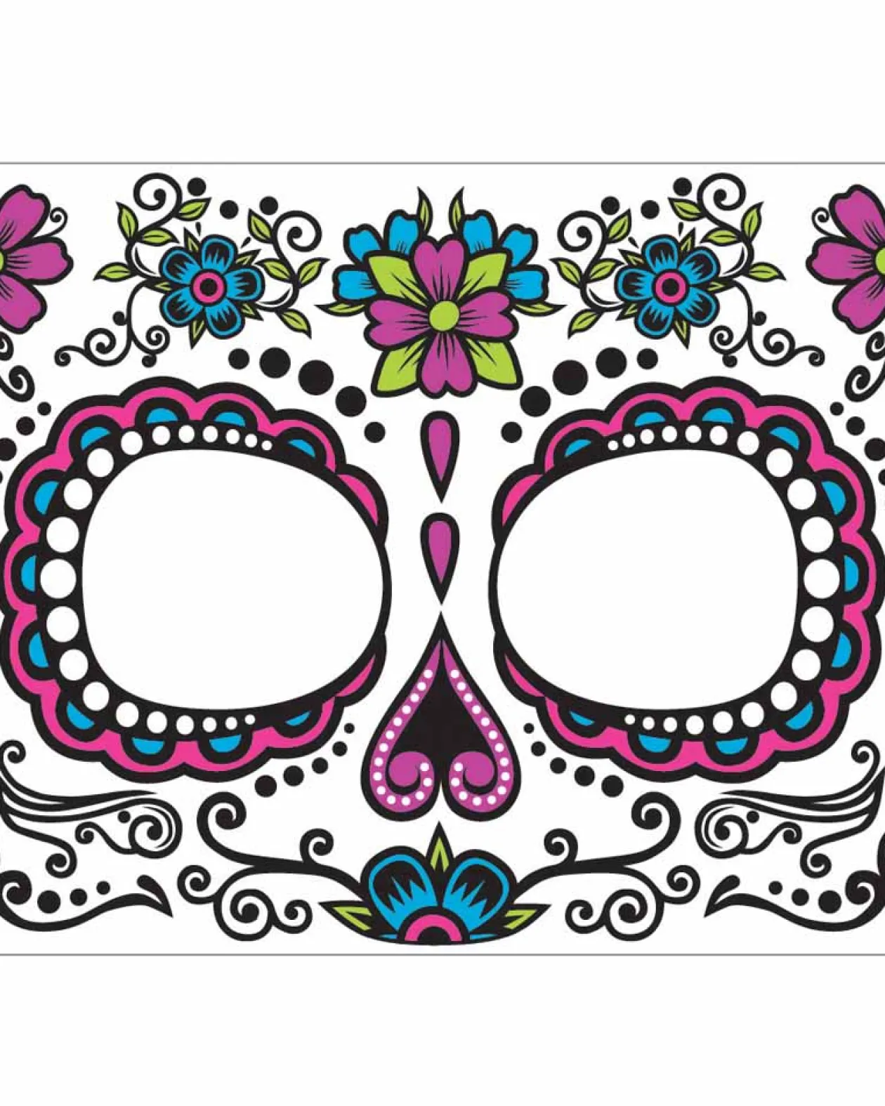 Forum Novelties Day Of The Dead Pink Tattoo Face Hot