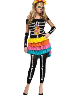 Fun World Day Of The Dead Rainbow Womens Costume Fashion