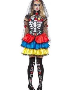 Karnival Costumes Day Of The Dead Senorita Womens Costume Clearance