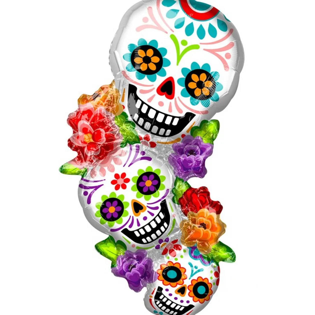 Amscan Day Of The Dead Supershape Stacking Sugar Skulls Foil Balloon 96Cm Discount