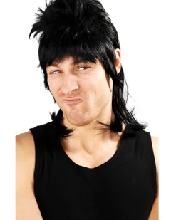 Tomfoolery Dazza Mullet Wig Black Sale