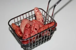 ForensicFX Studios Deep Fried Severed Fingers In Metal Fryer Basket Prop Store
