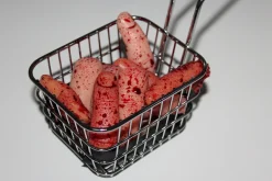 ForensicFX Studios Deep Fried Severed Fingers In Metal Fryer Basket Prop Store