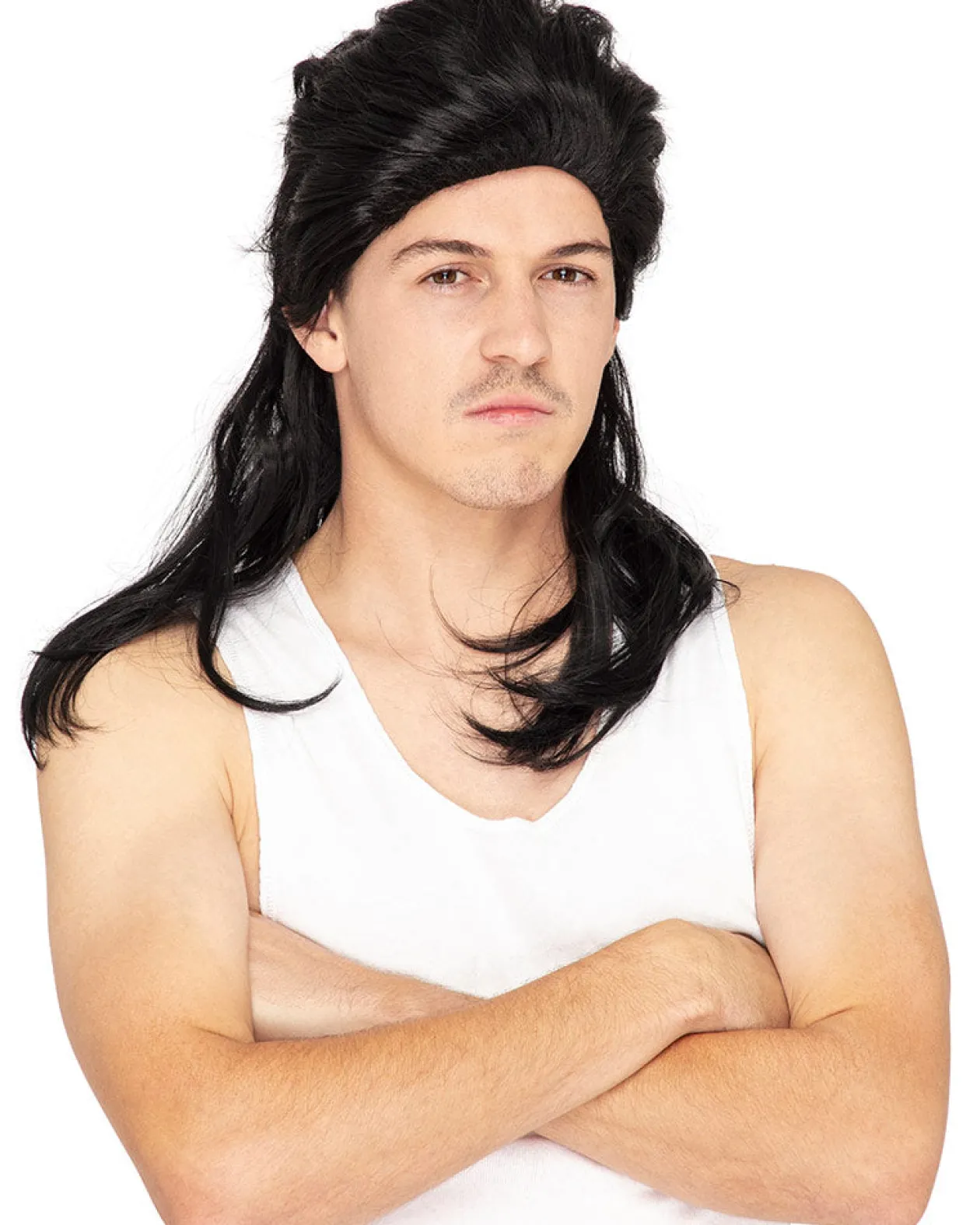 * Deluxe Black Mullet Wig Outlet