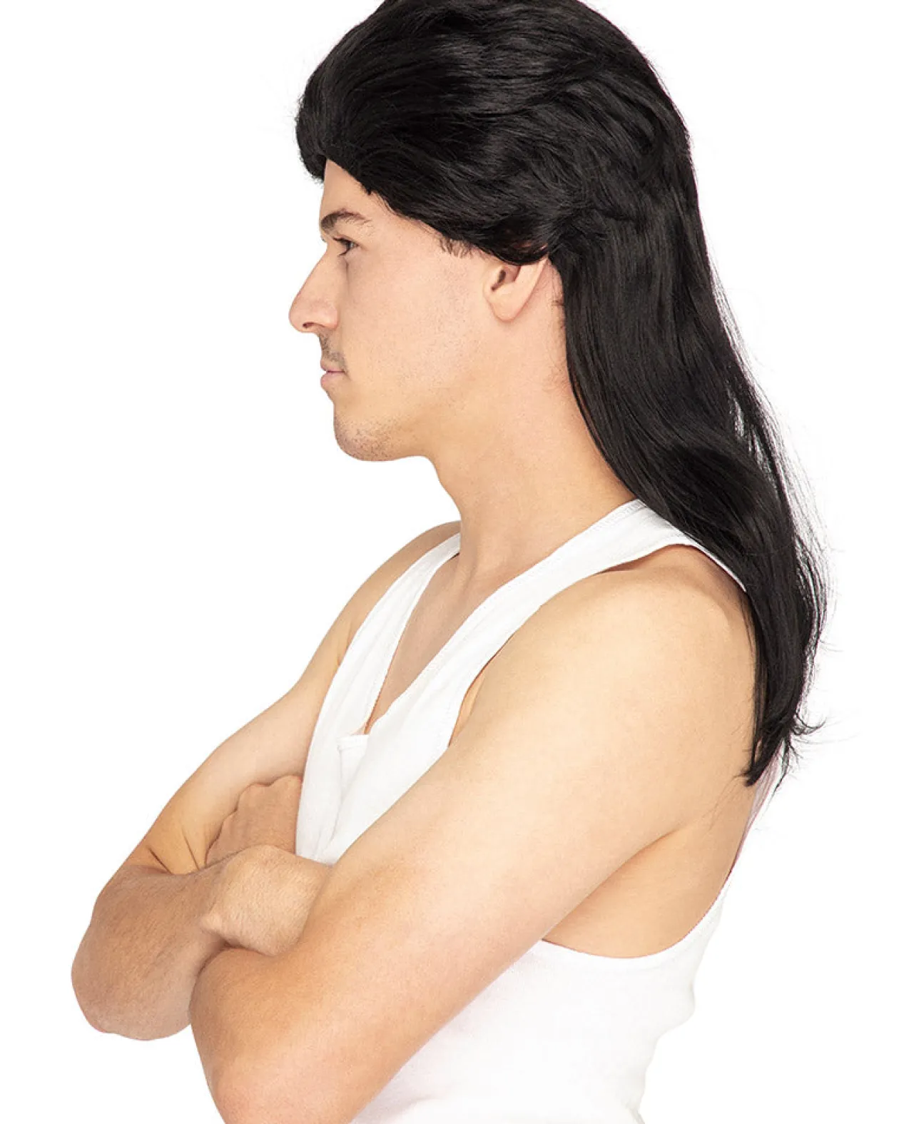 * Deluxe Black Mullet Wig Outlet