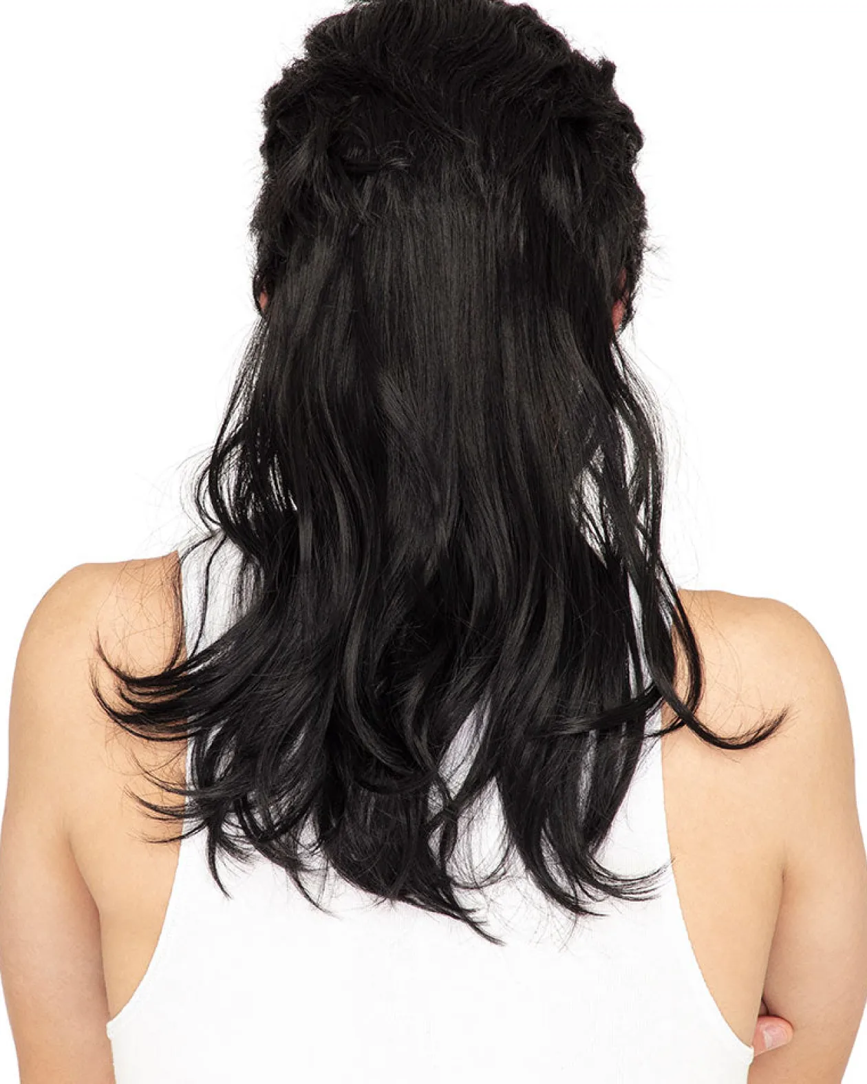 * Deluxe Black Mullet Wig Outlet