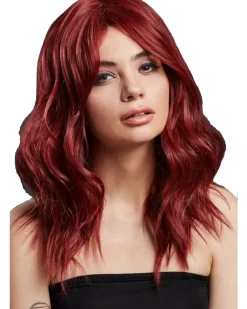 Smiffys Deluxe Fever Ruby Red Ashley Wig Flash Sale