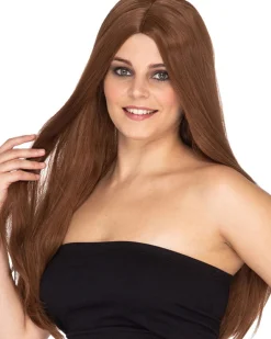 * Deluxe Straight Long Brunette Wig Hot