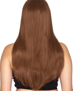 * Deluxe Straight Long Brunette Wig Hot