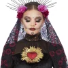 Smiffys Deluxe Sunburst Day Of The Dead Headband With Veil Discount