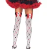 Leg Avenue Diamond Card Thigh High Stockings With Bow And Card Charm Applique Store