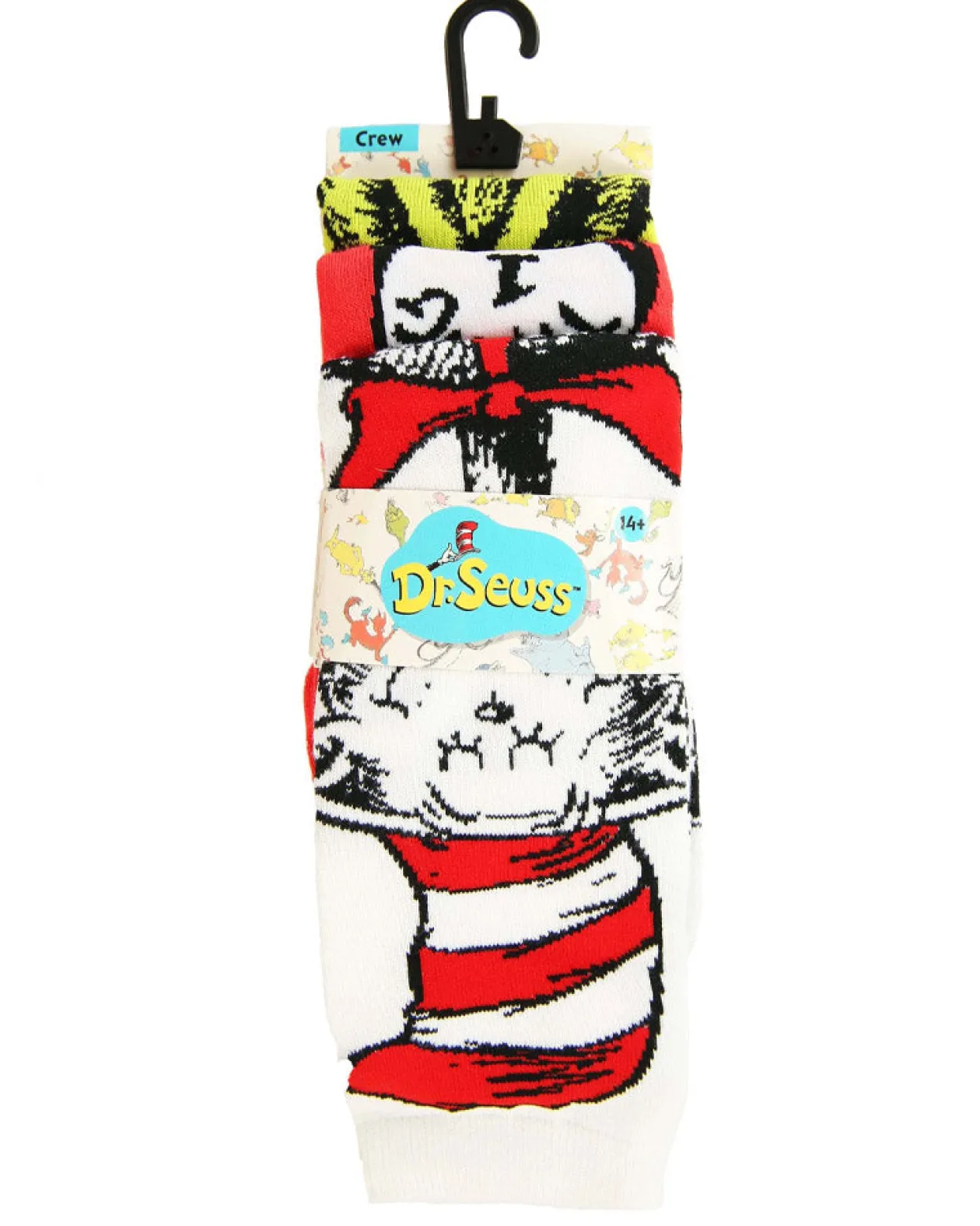Elope Dr Seuss Characters Adult Crew Sock Set 3 Pack Outlet