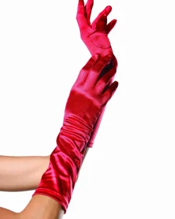 Leg Avenue Elbow Length Red Satin Gloves Cheap