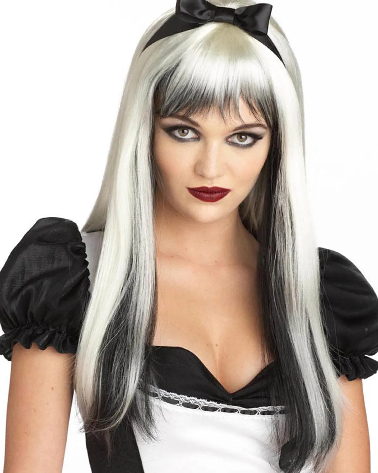 California Costumes Enchanted Alice Black And White Wig With Hair Bow Best Sale