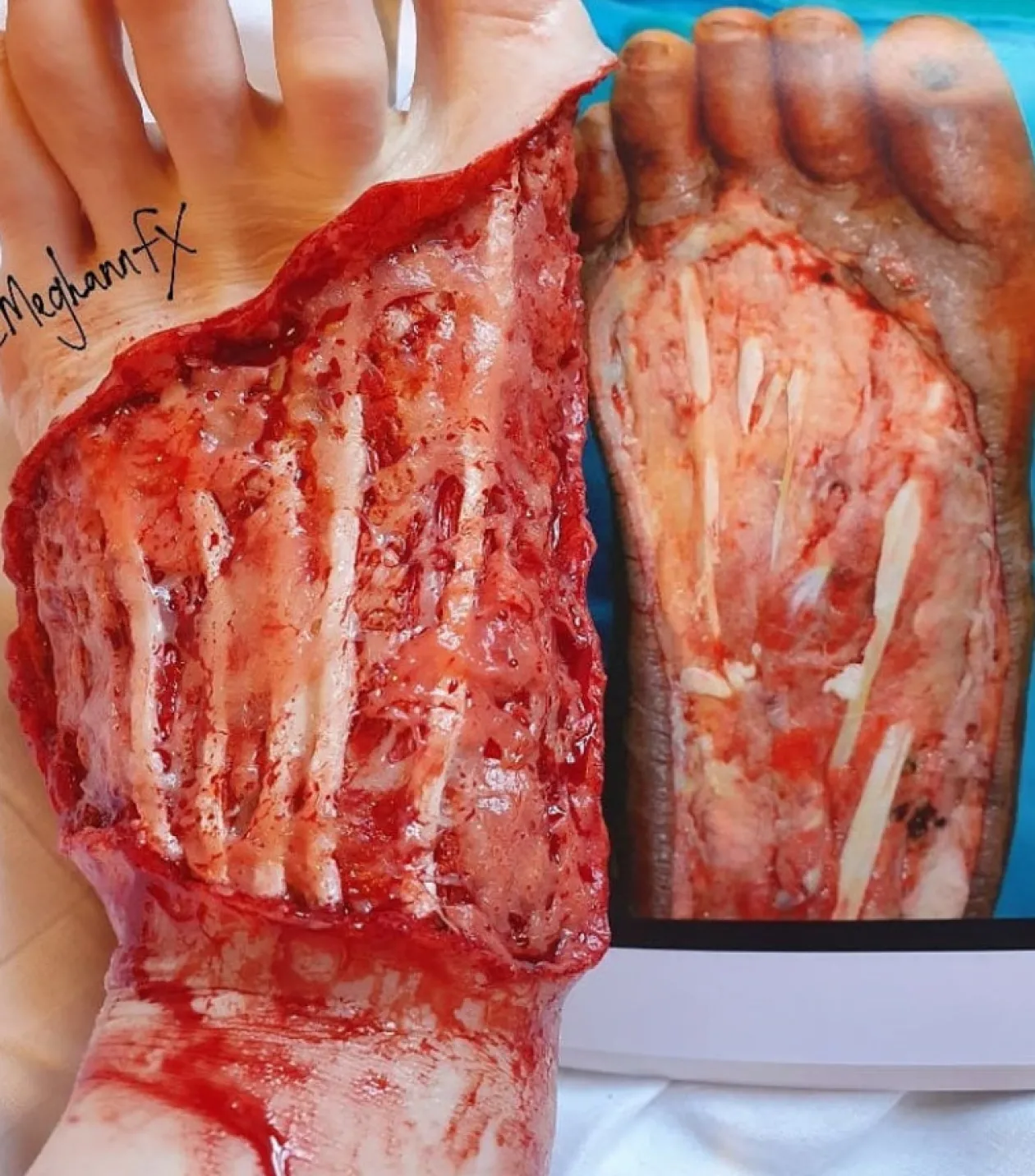 ForensicFX Studios Exposed Foot Ligaments Prosthetic Hot