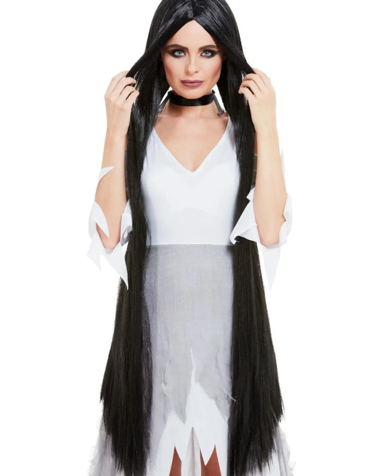 Smiffys Extra Long Witch Wig Black Hot