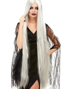 Smiffys Extra Long Witch Wig Grey Cheap