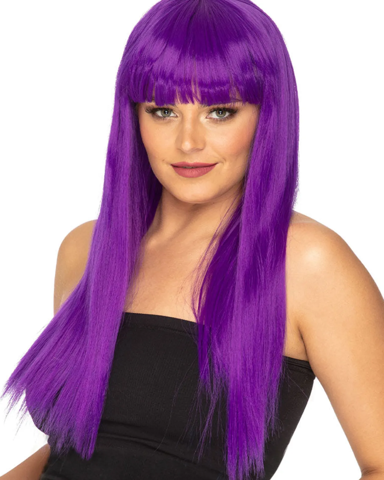 * Fashion Deluxe Amethyst Purple Long Wig Fashion