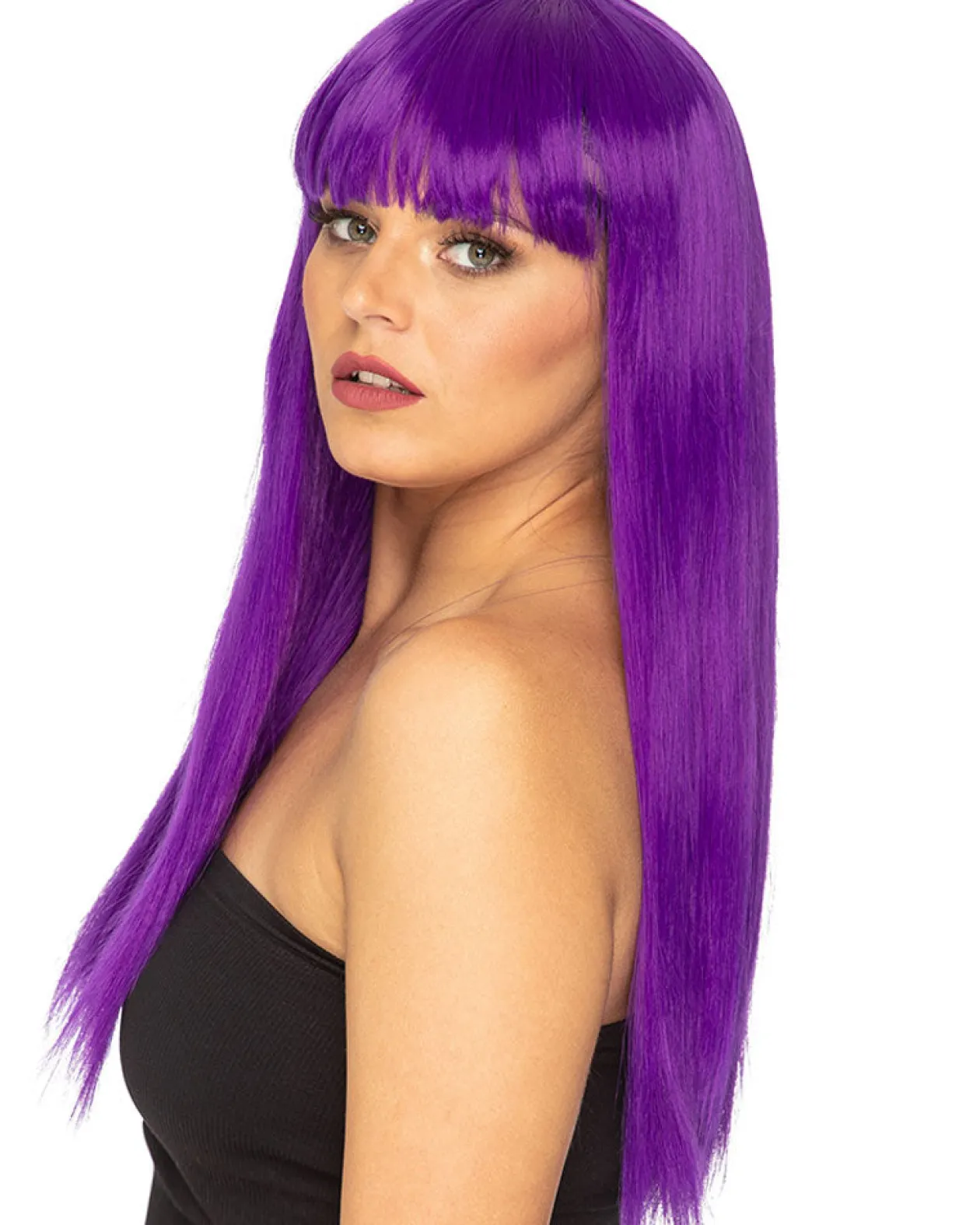 * Fashion Deluxe Amethyst Purple Long Wig Fashion