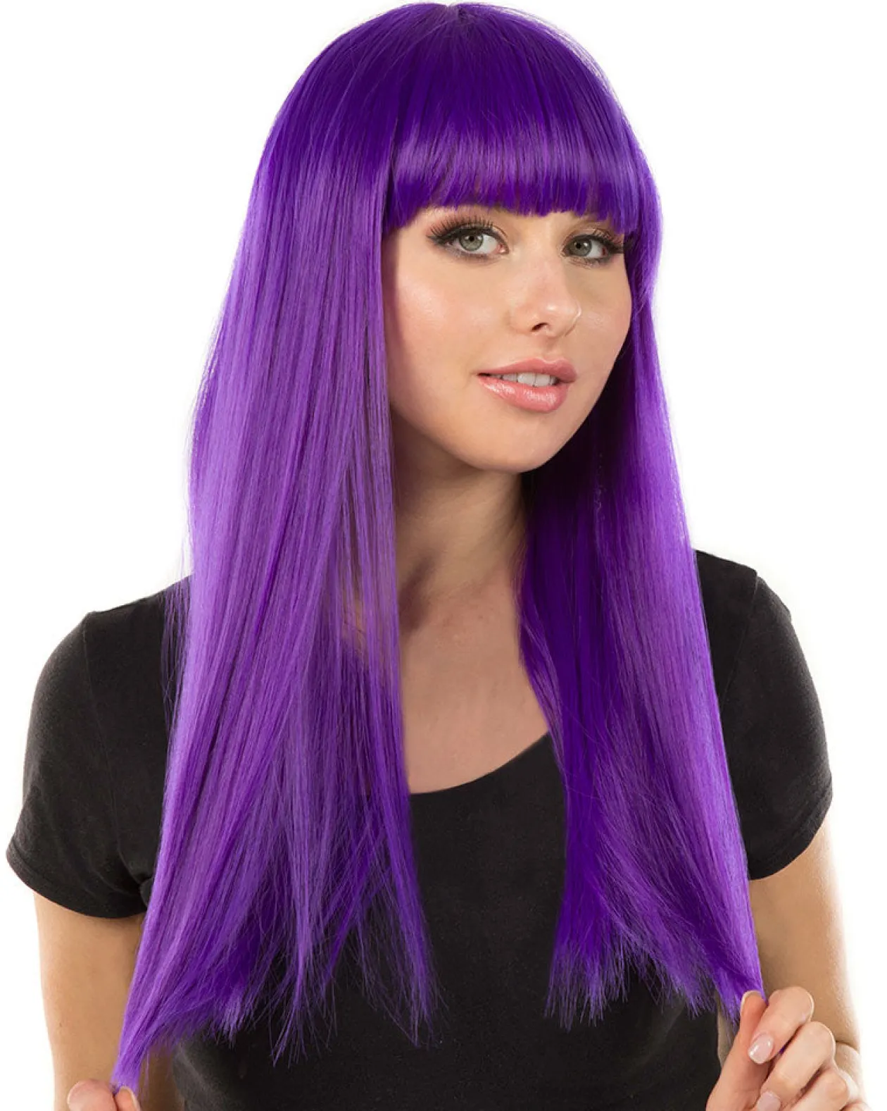 * Fashion Deluxe Amethyst Purple Long Wig Fashion