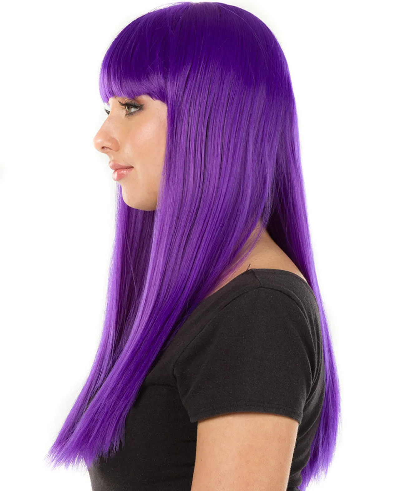 * Fashion Deluxe Amethyst Purple Long Wig Fashion