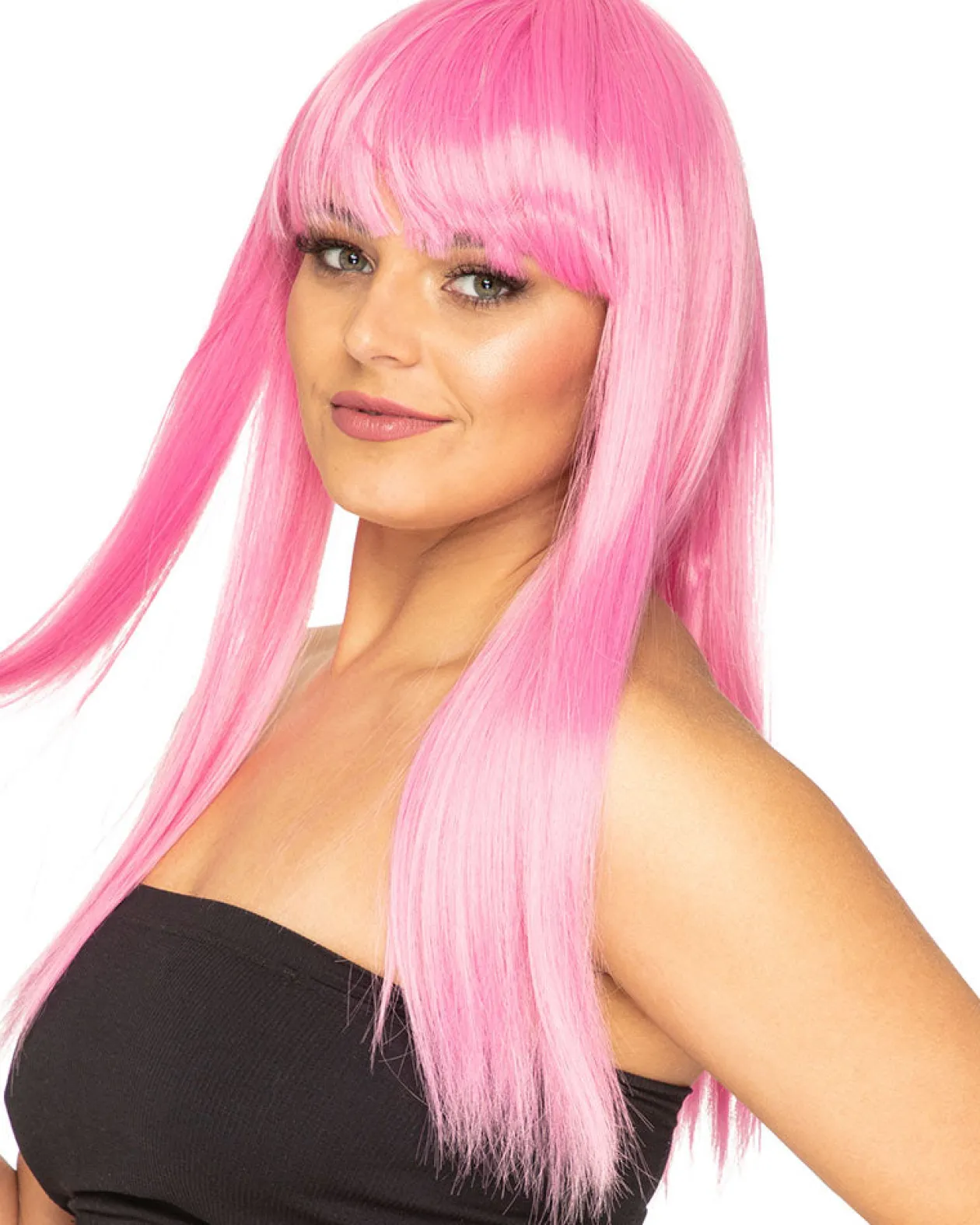 * Fashion Deluxe Candy Pink Long Wig Best Sale