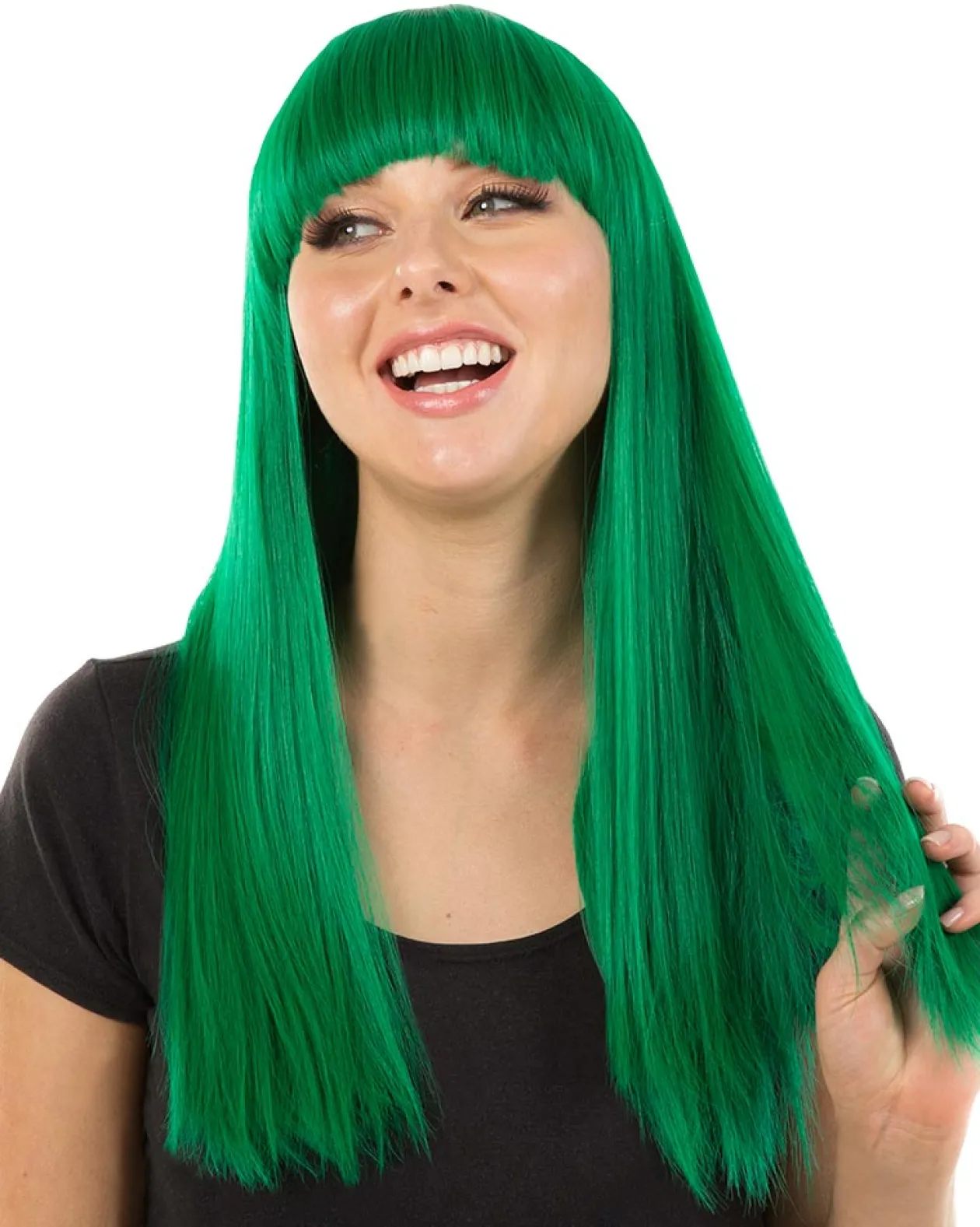 * Fashion Deluxe Emerald Green Long Wig Flash Sale