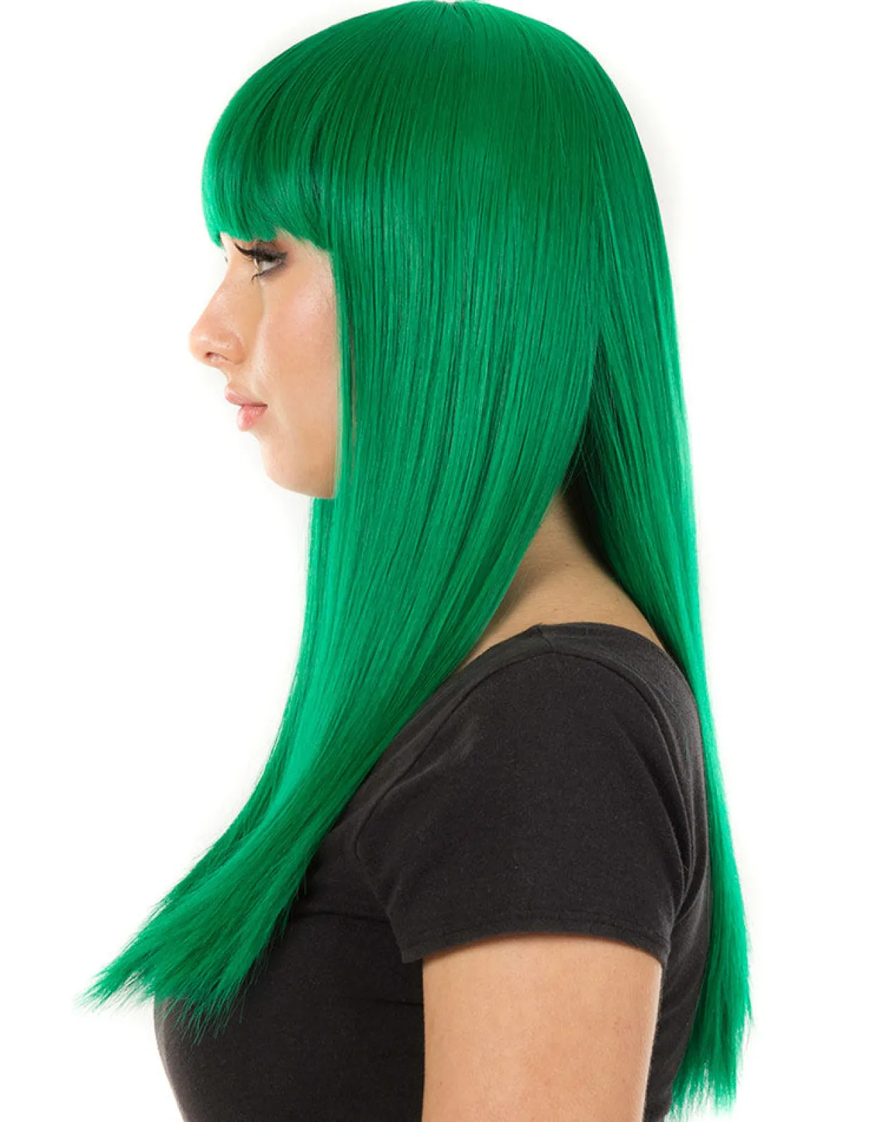* Fashion Deluxe Emerald Green Long Wig Flash Sale