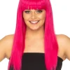 * Fashion Deluxe Fuschia Pink Long Wig Hot