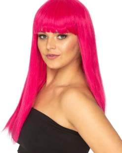 * Fashion Deluxe Fuschia Pink Long Wig Hot