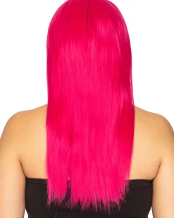* Fashion Deluxe Fuschia Pink Long Wig Hot