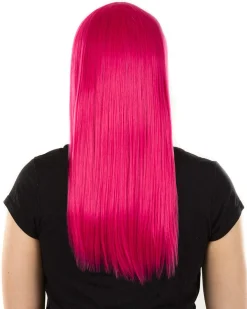 * Fashion Deluxe Fuschia Pink Long Wig Hot