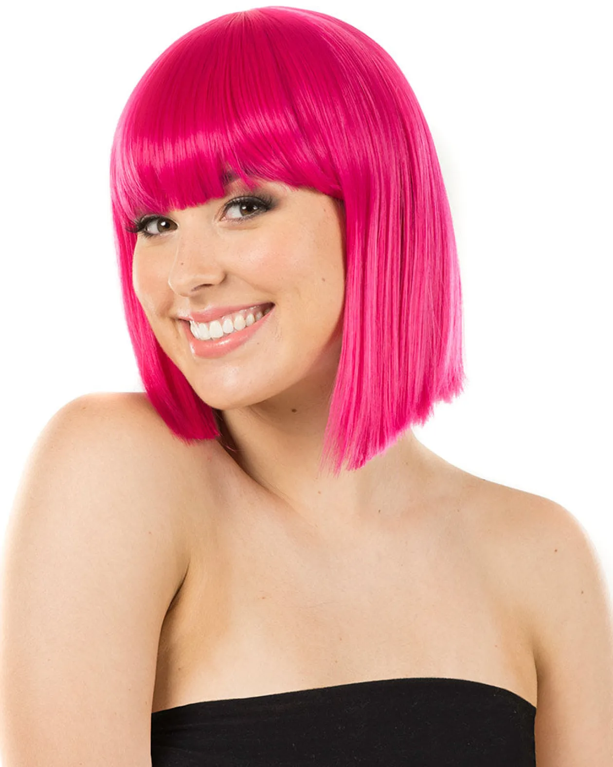 * Fashion Deluxe Fuschia Pink Bob Wig Discount