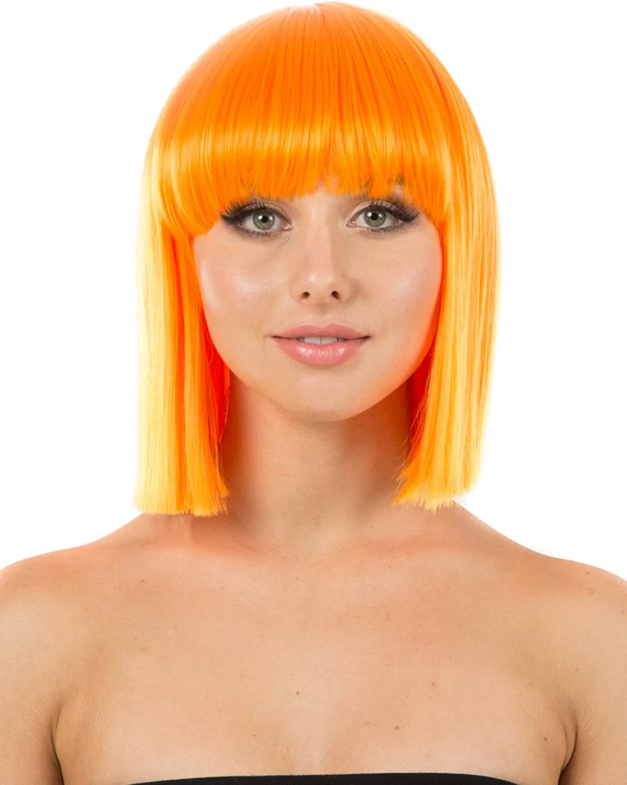 * Fashion Deluxe Neon Orange Bob Wig Best Sale