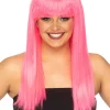* Fashion Deluxe Neon Pink Long Wig Fashion