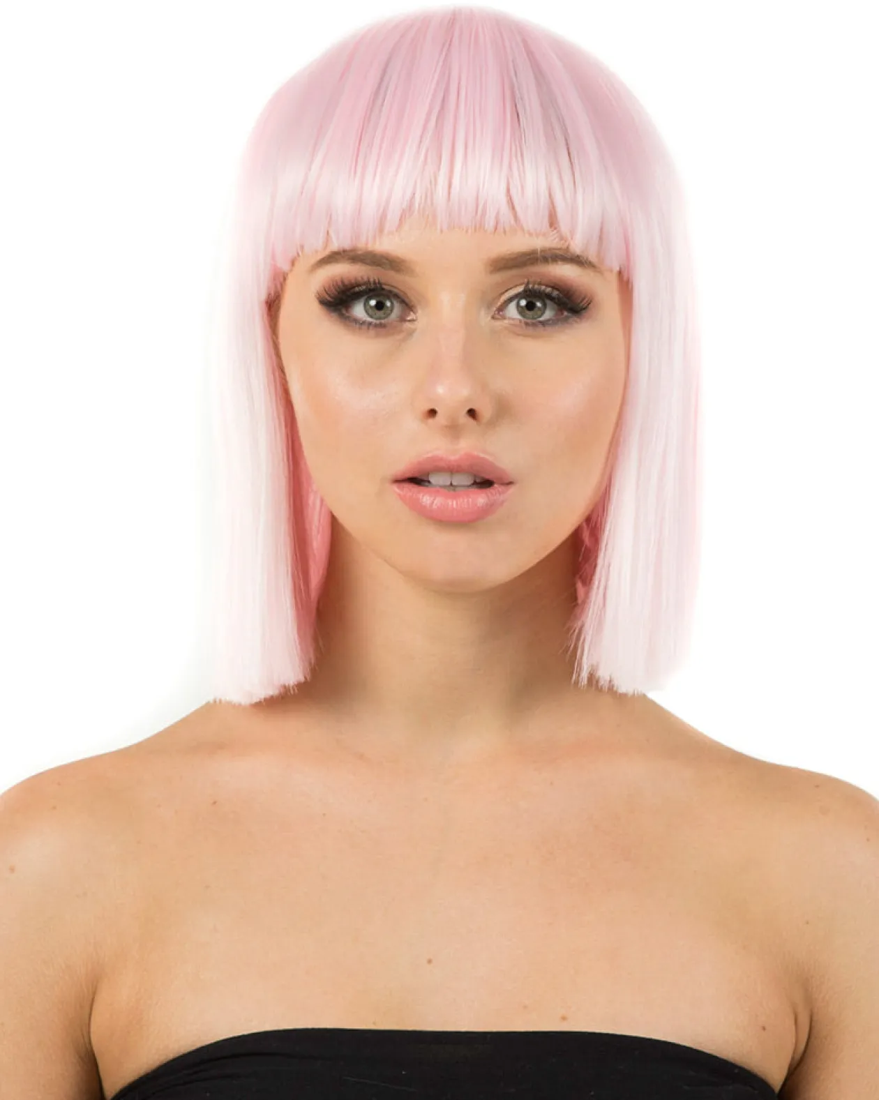 * Fashion Deluxe Pastel Pink Bob Wig Cheap
